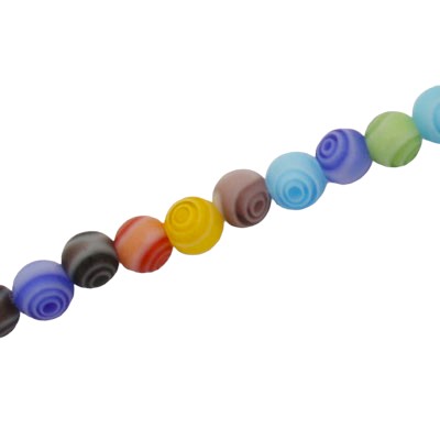 4 MM ROUND MILLEFIORI SWIRL BEADS MIX COLOURS - 95 PCS