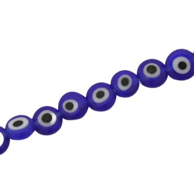 6 MM FLAT ROUND EVIL EYE BEADS BLUE / BLACK / WHITE - 65 PCS