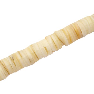 10 X 2 MM SHELL BEADS NATURAL COLOUR - 40 CM STRAND