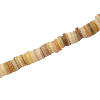 6.5 X 2 MM SHELL BEADS NATURAL COLOUR - 40 CM STRAND
