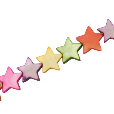 12 MM SHELL STAR BEADS MIX COLOURS - 35 PCS