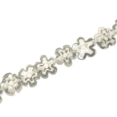 7 MM FLOWER BEADS WHITE - 65 PCS