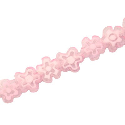 7 MM FLOWER BEADS PINK - 65 PCS