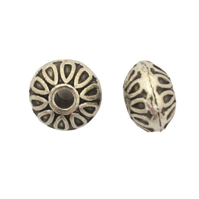 10 X 6.5 MM BEADS SILVER - 8 PCS