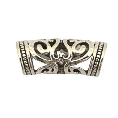 25 X 10 MM TUBE BEAD (7 MM HOLE) SILVER - 5 PCS