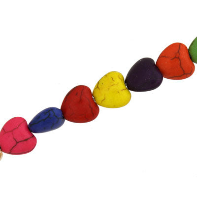 Magnesite 9 mm Multi-Colour Heart - 40 pcs
