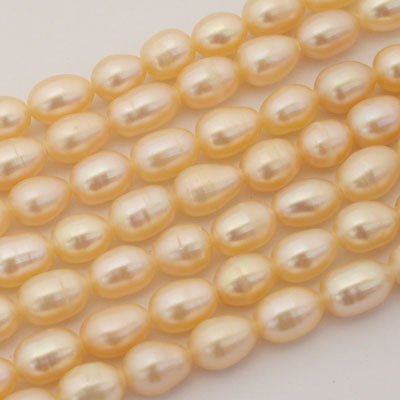 7.5 X 5.5 MM FRESH WATER PEARLS - 35 CM STRAND (FWP34)
