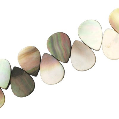 17 X 13 MM SHELL TEARDROP BEADS - 45 PCS