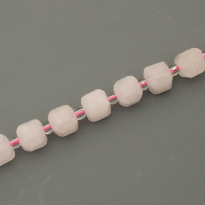 ROSE QUARTZ 6.5 MM CUBE - APPROX 46 PCS
