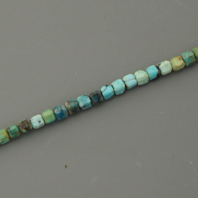 TURQUOISE 2.5 MM CUBE BEADS  - APPROX 160 PCS