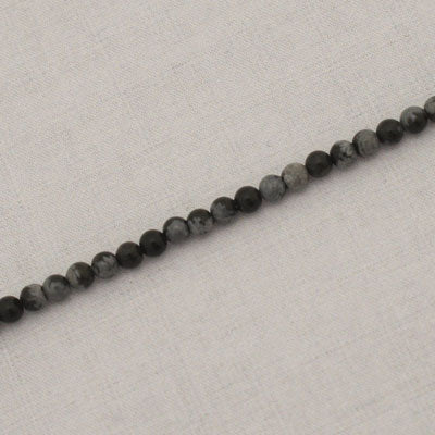 SNOWFLAKE OBSIDIAN 2.5 MM ROUND BEADS  - APPROX 175 PCS