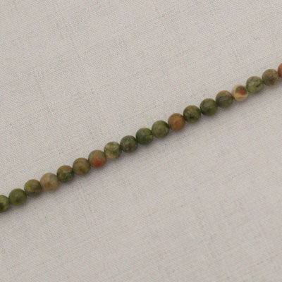 UNAKITE 2.5 MM ROUND BEADS  - APPROX 175 PCS