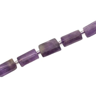 AMETHYST APPROX 11 X 7MM TUBE BEADS - 28 PCS