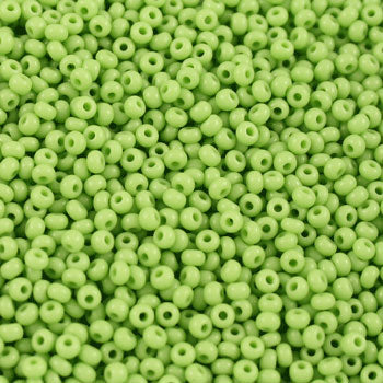 #11/0 ROCAILLES  - APPROX 40G - OPAQUE LIME GREEN