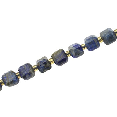 LAPIS LAZULI 6 MM CUBE BEADS - APPROX 46 PCS