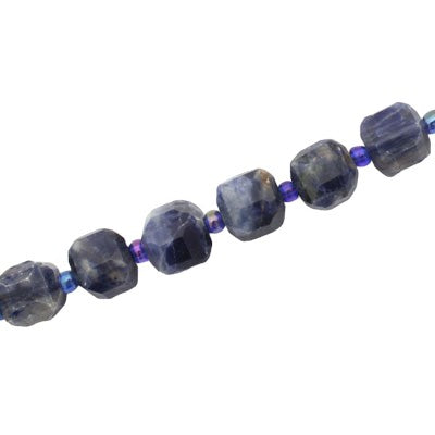 SODALITE 8 MM CUBE BEADS - APPROX 36 PCS