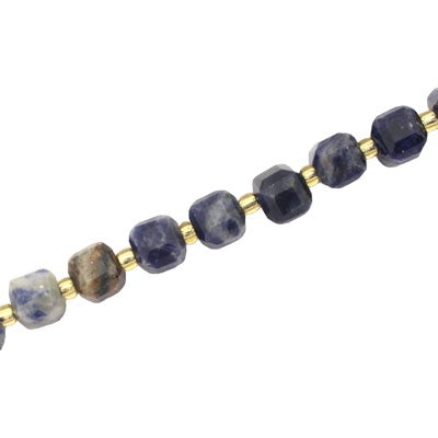 SODALITE 6 MM CUBE BEADS - APPROX 46 PCS