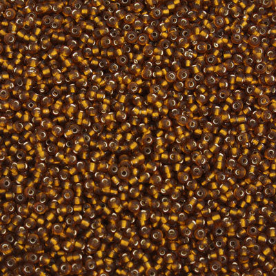 #11/0 SEED BEADS - 40G - SILVER LINED TOPAZ