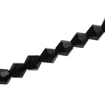 8MM CRYSTAL BI-CONE STRANDS - APPROX 45 / PCS - JET