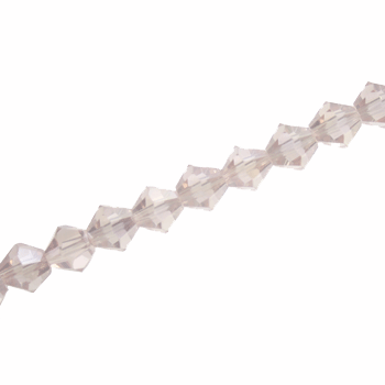 6MM CRYSTAL BI-CONE STRANDS - APPROX 50 / PCS - LIGHT PINK AB