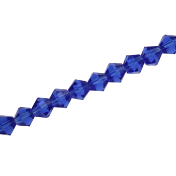6MM CRYSTAL BI-CONE STRANDS - APPROX  47 PCS - DARK BLUE