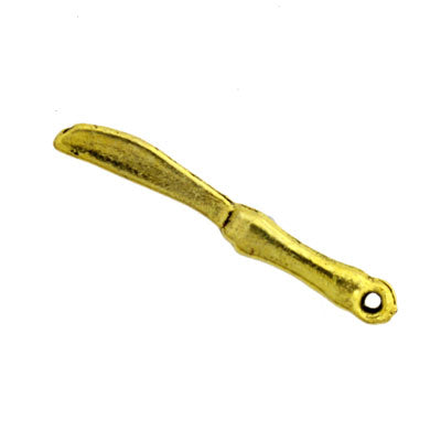 KNIFE CHARM 25 X 3.5 MM GOLD - 25 PCS