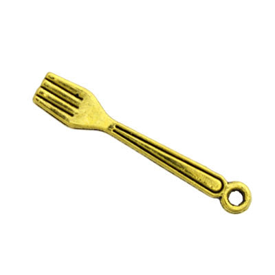 FORK CHARM 25 X 4 MM GOLD - 25 PCS