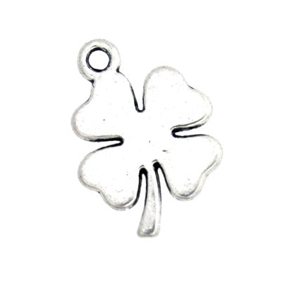 CLOVER CHARM 18 MM SILVER - 25 PCS