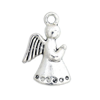 ANGEL CHARM 18 MM SILVER - 20 PCS