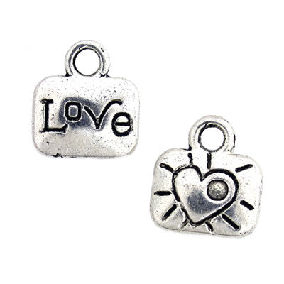 LOVE CHARM 11 X 10 MM SILVER -  18PCS