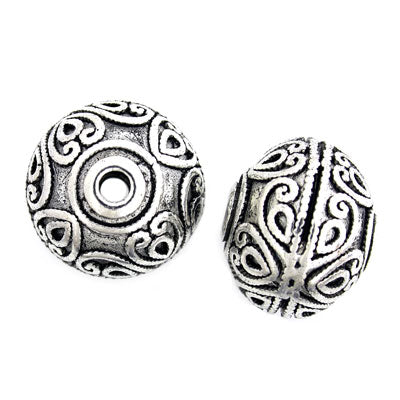 15 X 12 MM SILVER BEADS - 3 PCS