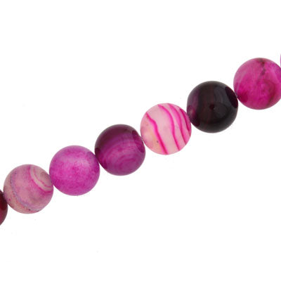 AGATE 10 MM ROUND PINK - 37 PCS