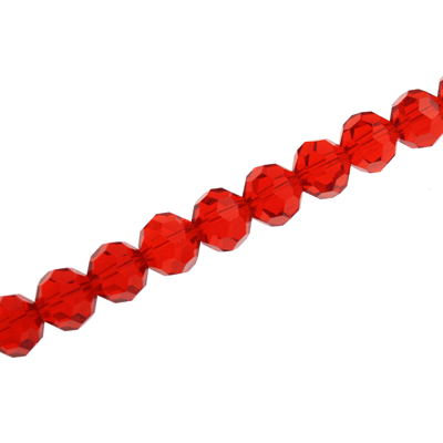 10 MM FACETED ROUND CRYSTAL BEADS APPROX 72/PCS - RED