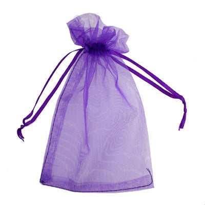 12 X 10 CM ORGANZA BAGS PURPLE - 8 PCS