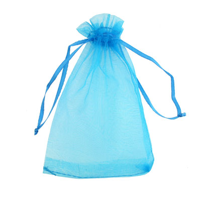 12 X 10 CM ORGANZA BAGS AQUA - 8 PCS
