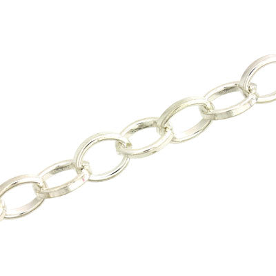 10 X 8 MM CHAIN SILVER - 1 M