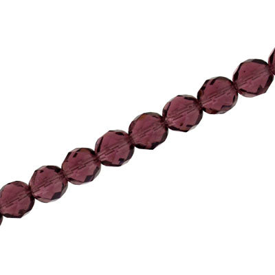 6mm czech fire polished beads plum 27pcs