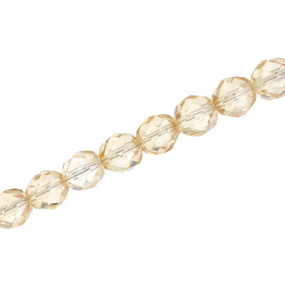 8 MM CZECH FIRE POLISHED - TRANSPARENT GOLD - 20/PCS