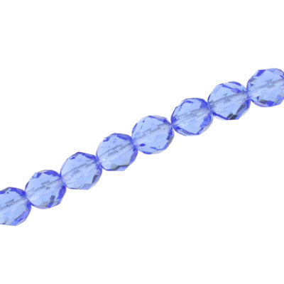6mm czech fire polished beads blue 27pcs