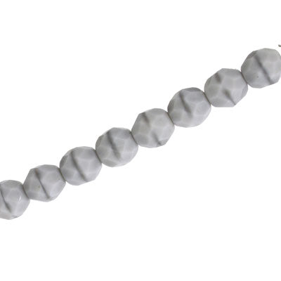 6mm czech fire polished beads grey 27pcs