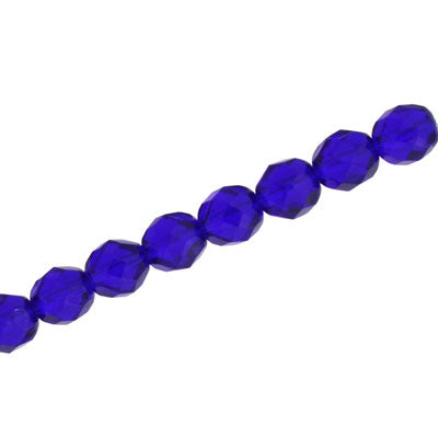 8 MM CZECH FIRE POLISHED - DEEP BLUE - 20/PCS