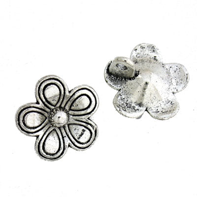 Flower 14 mm Silver - 10 pcs