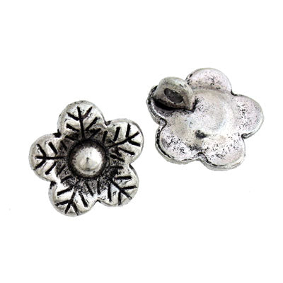 Flower 12 mm Silver - 12 pcs