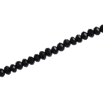 3 X 2 MM CRYSTAL RONDELLE BEADS JET - APPROX 150 / PCS
