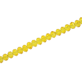 3 X 2 MM CRYSTAL RONDELLE BEADS AMBER - APPROX 150 / PCS