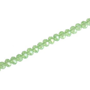3 X 2 MM CRYSTAL RONDELLE BEADS LIGHT GREEN AB - APPROX 150 / PCS