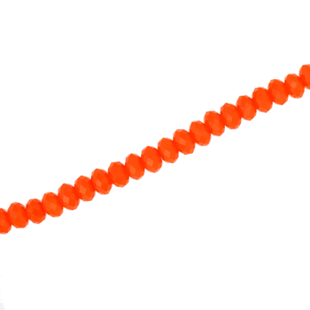 3 X 2 MM CRYSTAL RONDELLE BEADS OPAQUE BRIGHT ORANGE - APPROX 150 / PCS