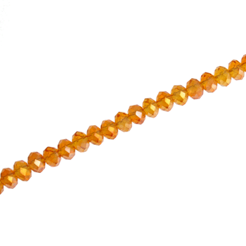 3 X 2 MM CRYSTAL RONDELLE BEADS ORANGE AB - APPROX 150 / PCS