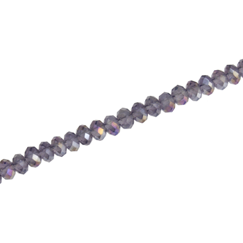3 X 2 MM CRYSTAL RONDELLE BEADS AMETHYST AB - APPROX 150 / PCS
