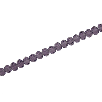 3 X 2 MM CRYSTAL RONDELLE BEADS AMETHYST - APPROX 150 / PCS
